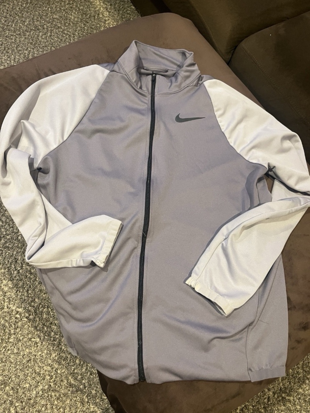 Nike Jacket Mens Medium Dri Fit Team Training Gray Full Zip Track